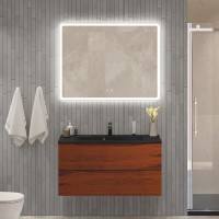 Тумба с раковиной BelBagno Marino 100 подвесная, rovere cillegio, черная раковина