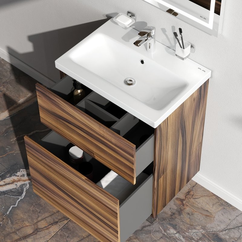 Тумба с раковиной AM.PM Gem 60 напольная, орех