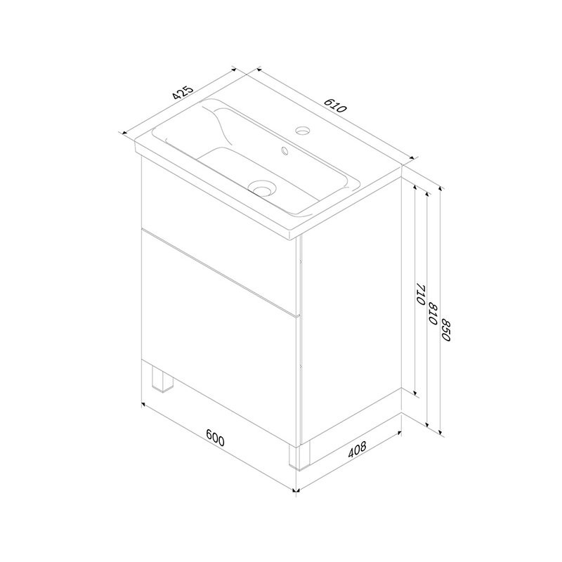 Тумба с раковиной AM.PM Gem 60 напольная, орех