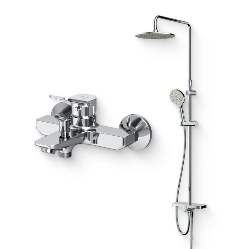 Душевой комплект Смеситель AM.PM X-Joy F85A10000 + Стойка Like F0780200