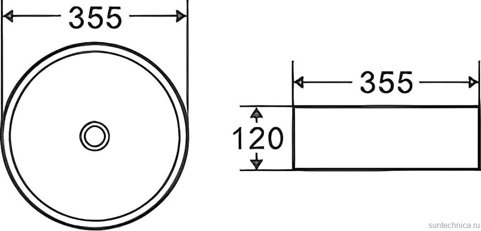 Накладная раковина D&K Matrix 36