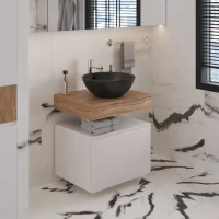 Мебель для ванной комнаты VitrA Ольборг 60: столешница 60, без отверстий, дуб французский + тумба 60