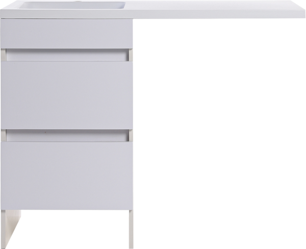 Тумба под раковину Orange Sistema 50 белый глянец, с ящиками, под стиральную машину