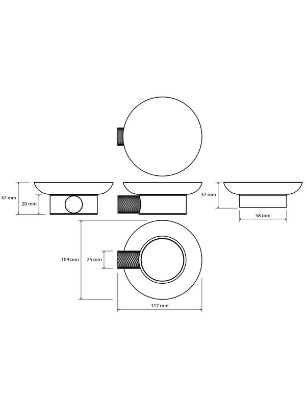 Мыльница Bemeta Grino 173108040 настенная, стеклянная