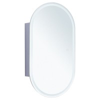 Шкаф с зеркалом в ванную с подсветкой Aquanet Монте 50 белый, с LED подсветкой