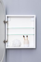 Шкаф с зеркалом в ванную с подсветкой Aquanet Монте 50 белый, с LED подсветкой