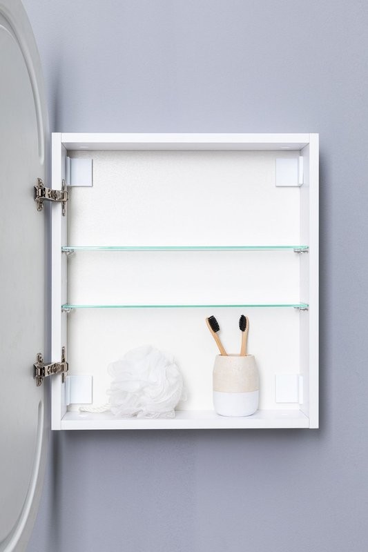 Шкаф с зеркалом в ванную с подсветкой Aquanet Монте 50 белый, с LED подсветкой