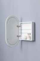 Шкаф с зеркалом в ванную с подсветкой Aquanet Монте 50 белый, с LED подсветкой