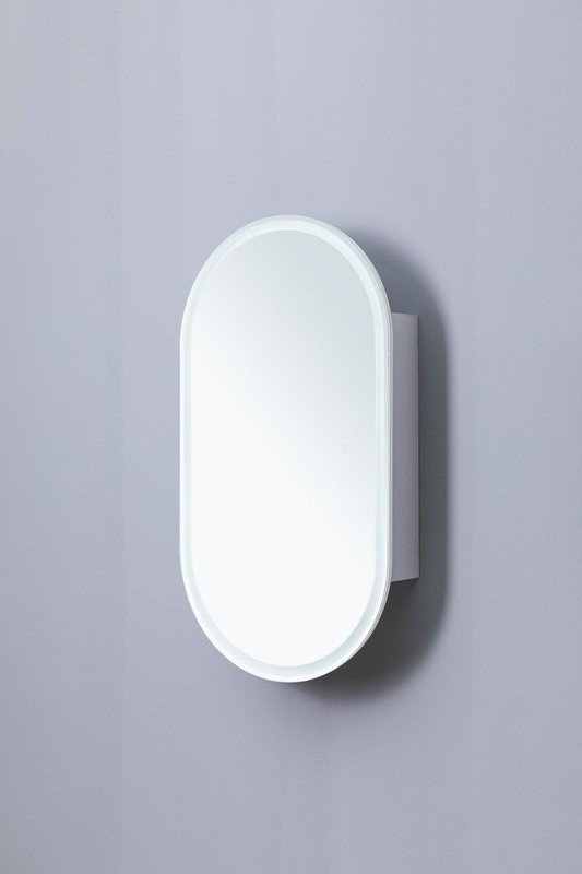 Шкаф с зеркалом в ванную с подсветкой Aquanet Монте 50 белый, с LED подсветкой