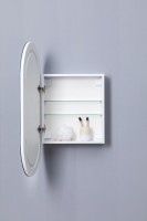 Шкаф с зеркалом в ванную с подсветкой Aquanet Монте 50 белый, с LED подсветкой