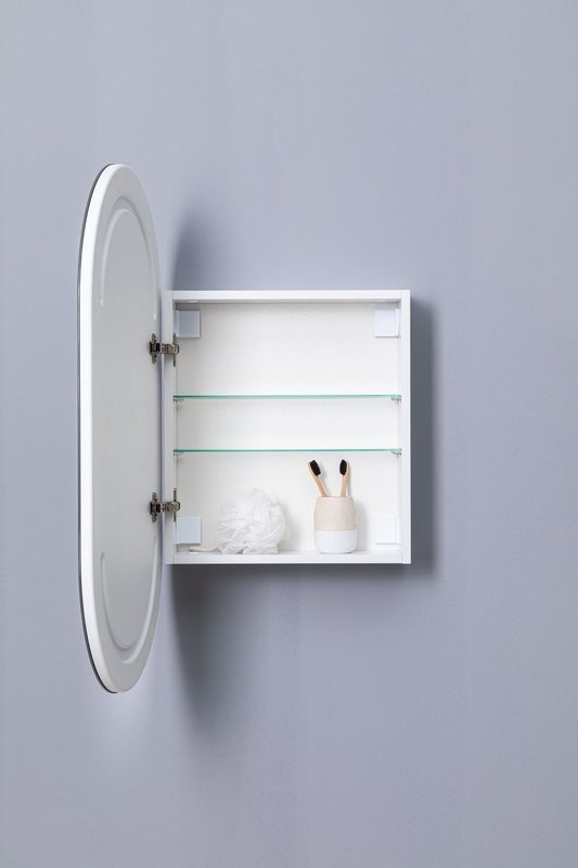 Шкаф с зеркалом в ванную с подсветкой Aquanet Монте 50 белый, с LED подсветкой