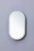 Шкаф с зеркалом в ванную с подсветкой Aquanet Монте 50 белый, с LED подсветкой