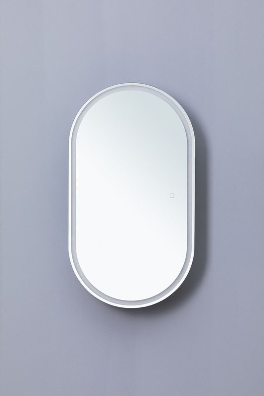 Шкаф с зеркалом в ванную с подсветкой Aquanet Монте 50 белый, с LED подсветкой