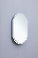 Шкаф с зеркалом в ванную с подсветкой Aquanet Монте 50 белый, с LED подсветкой