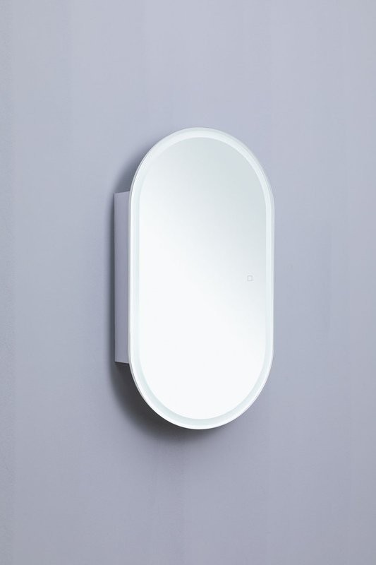 Шкаф с зеркалом в ванную с подсветкой Aquanet Монте 50 белый, с LED подсветкой