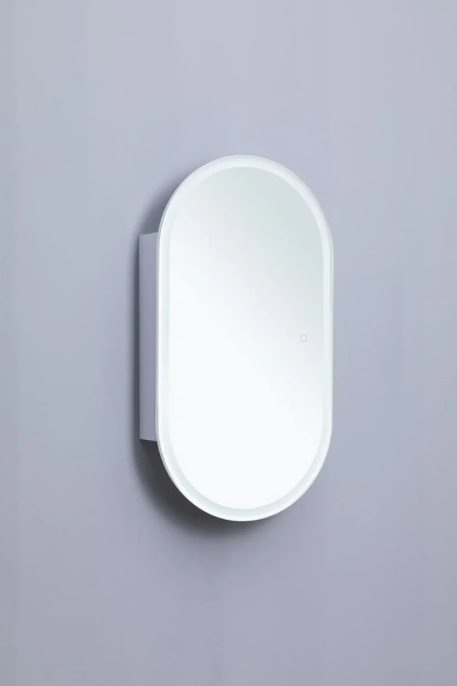 Шкаф с зеркалом в ванную с подсветкой Aquanet Монте 50 белый, с LED подсветкой
