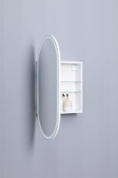 Шкаф с зеркалом в ванную с подсветкой Aquanet Монте 50 белый, с LED подсветкой