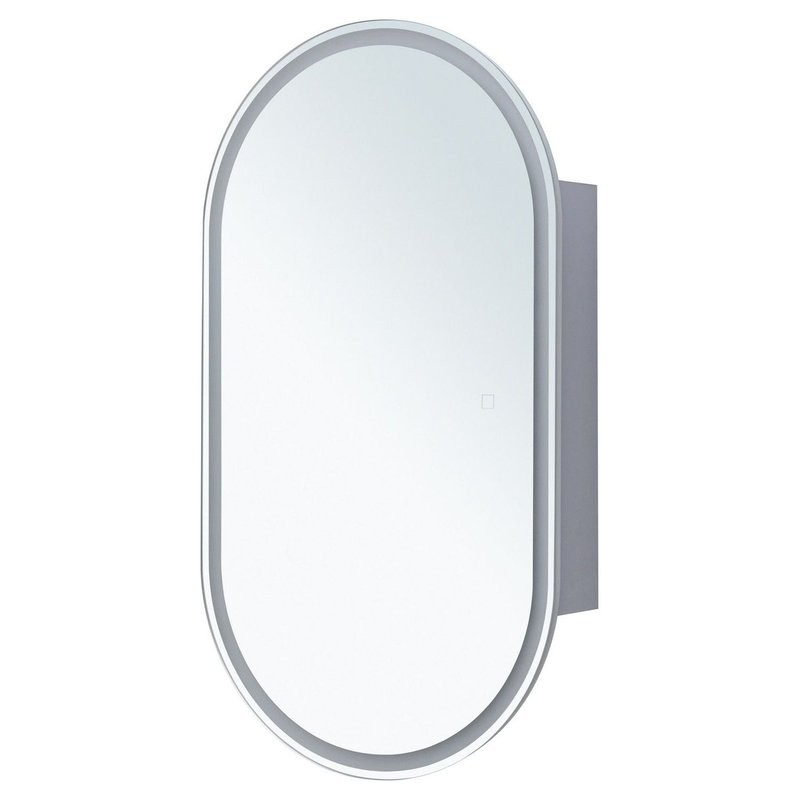 Шкаф с зеркалом в ванную с подсветкой Aquanet Монте 50 белый, с LED подсветкой