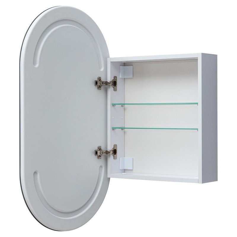 Шкаф с зеркалом в ванную с подсветкой Aquanet Монте 50 белый, с LED подсветкой