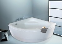 Акриловая ванна Royal Bath Rojo RB 375201 150x150 см, угловая, пристенная, белая, четверть круга, с каркасом, с сиденьем