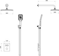 Душевой комплект beWash BV3ITSS225 С ВНУТРЕННЕЙ ЧАСТЬЮ, белый