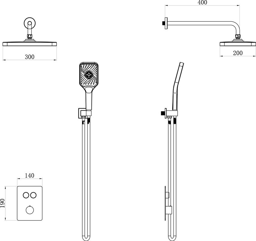 Душевой комплект beWash BV3ITSS225 С ВНУТРЕННЕЙ ЧАСТЬЮ, белый