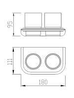 Стакан для ванной Abber Nord AA1557NG настенный, никель, стеклянный, двойной