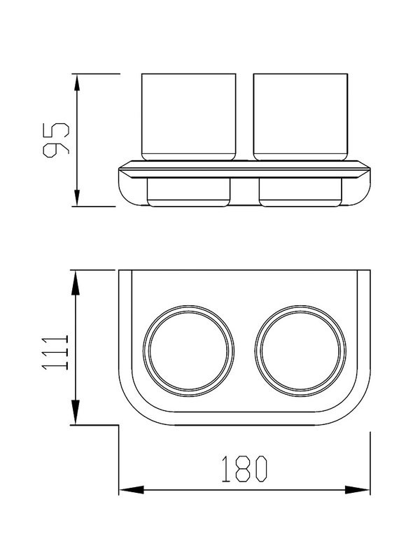 Стакан для ванной Abber Nord AA1557NG настенный, никель, стеклянный, двойной
