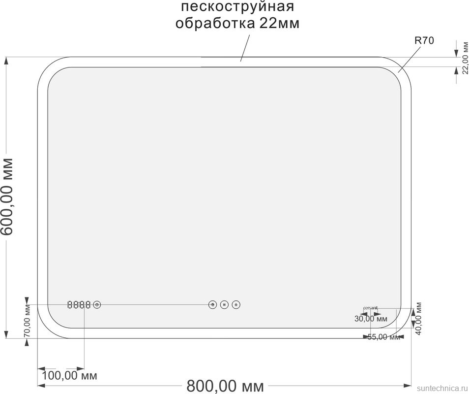 Зеркало Cersanit LED 070 pro 80, с bluetooth, микрофоном и динамиками