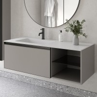 Тумба под раковину без столешницы Armadi Art Quatro 6 120 luna, профиль anthracite