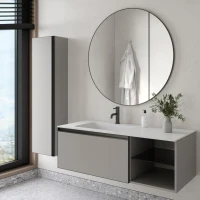 Тумба под раковину без столешницы Armadi Art Quatro 6 120 luna, профиль anthracite