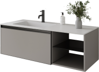 Тумба под раковину без столешницы Armadi Art Quatro 6 120 luna, профиль anthracite