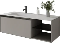 Тумба под раковину без столешницы Armadi Art Quatro 6 120 luna, профиль anthracite