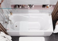 Акриловая ванна Vagnerplast Charitka 170x75 см, пристенная, ультрабелая, с каркасом