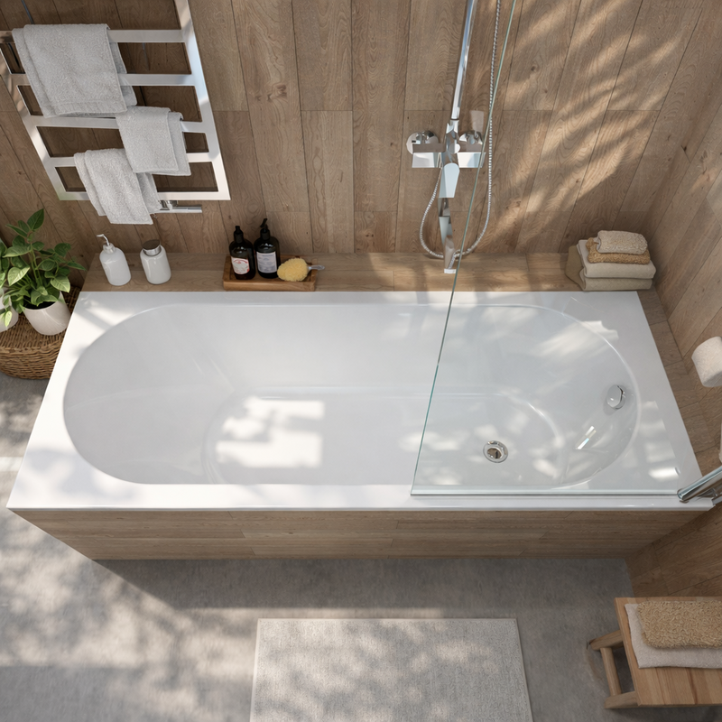 Ванна из искусственного камня Triton Омега 180x80 см, встраиваемая, белая, на ножках