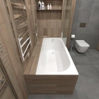 Ванна из искусственного камня Triton Омега 180x80 см, встраиваемая, белая, на ножках