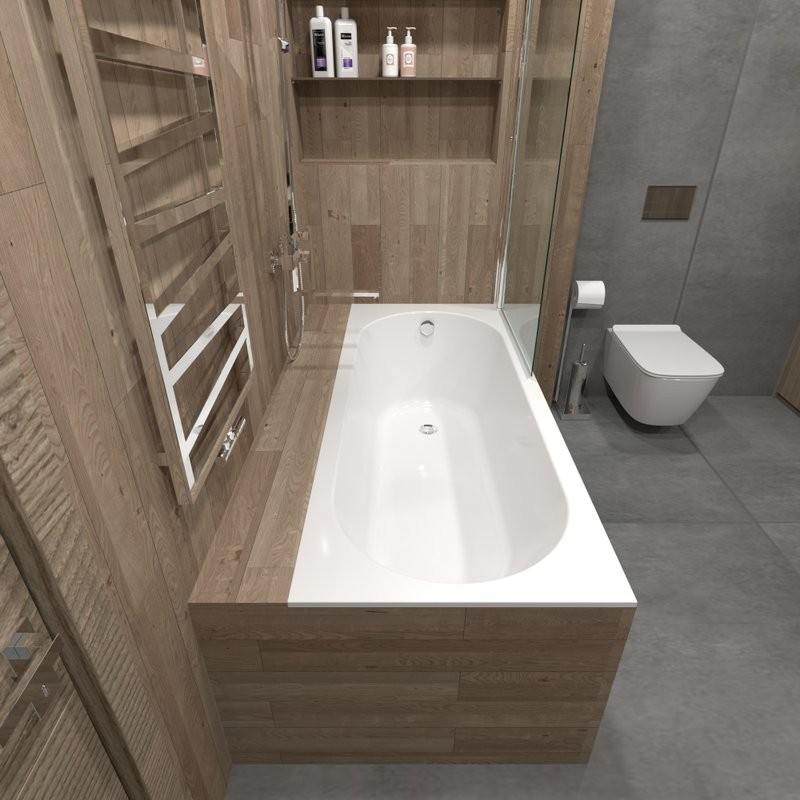 Ванна из искусственного камня Triton Омега 180x80 см, встраиваемая, белая, на ножках