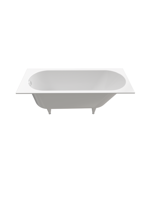 Ванна из искусственного камня Triton Омега 180x80 см, встраиваемая, белая, на ножках