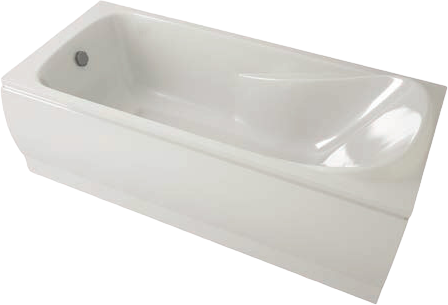 Акриловая ванна EUROLUX Alla 170x75 см, пристенная, белая, с каркасом