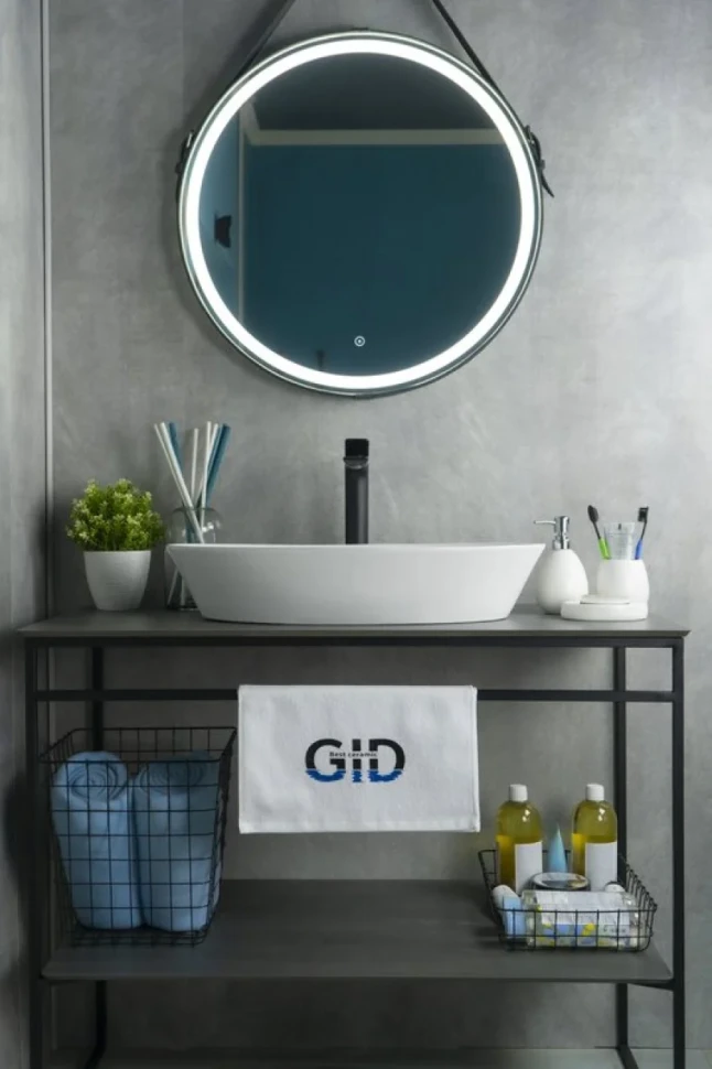 Накладная раковина GID Lago N9397 61 глянцевая белая, овальная, фаянс