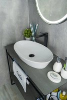 Накладная раковина GID Lago N9397 61 глянцевая белая, овальная, фаянс