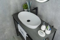 Накладная раковина GID Lago N9397 61 глянцевая белая, овальная, фаянс