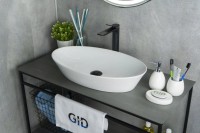 Накладная раковина GID Lago N9397 61 глянцевая белая, овальная, фаянс