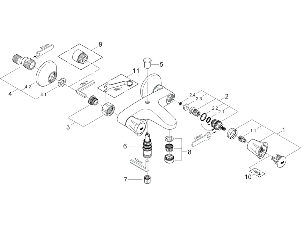 Смеситель для ванны с душем Grohe Costa 25450001