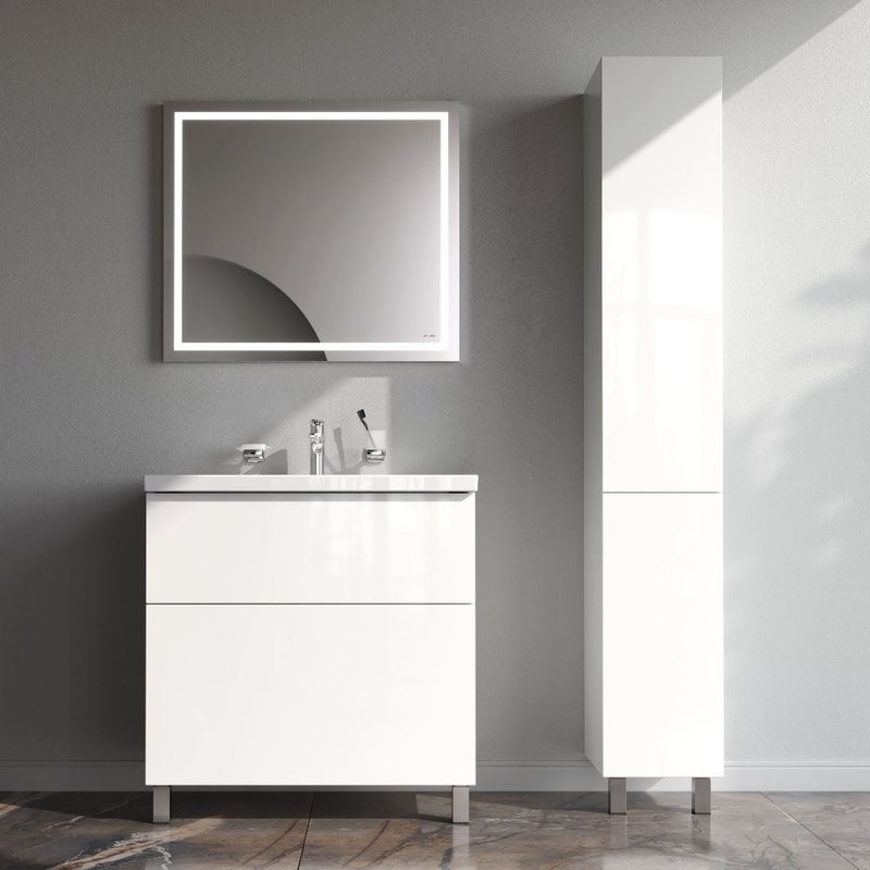 Тумба с раковиной AM.PM Gem 80 напольная, 2 ящика, белый глянец