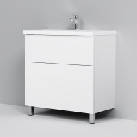 Тумба с раковиной AM.PM Gem 80 напольная, 2 ящика, белый глянец