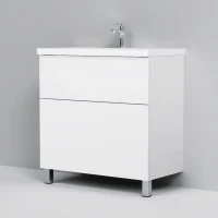 Тумба с раковиной AM.PM Gem 80 напольная, 2 ящика, белый глянец
