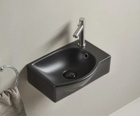 Раковина маленькая в туалет GID Suspendido Bm9276L 41 матовая черная, прямоугольная, фаянс