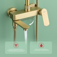 Душевая стойка Raglo R03.24.03 сатин золотой