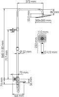 Душевая стойка Wasserkraft Aller A199.118.065.087.CH Thermo с термостатом, хром